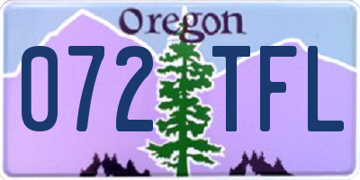 OR license plate 072TFL