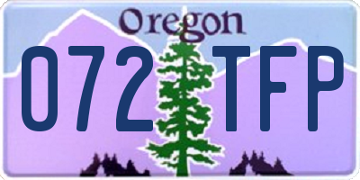 OR license plate 072TFP