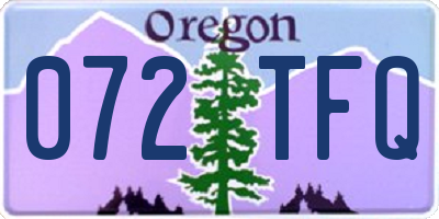 OR license plate 072TFQ