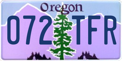 OR license plate 072TFR