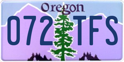OR license plate 072TFS