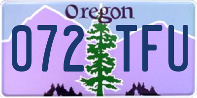 OR license plate 072TFU