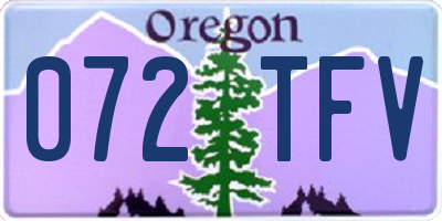OR license plate 072TFV