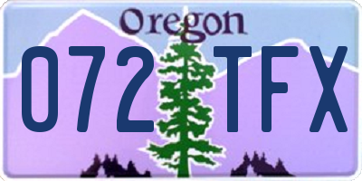 OR license plate 072TFX