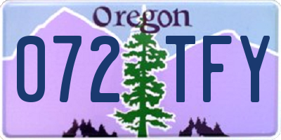 OR license plate 072TFY