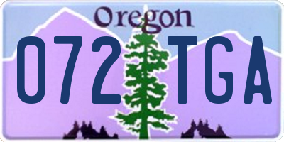 OR license plate 072TGA