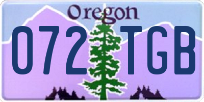 OR license plate 072TGB