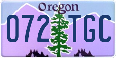 OR license plate 072TGC
