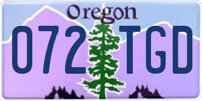 OR license plate 072TGD