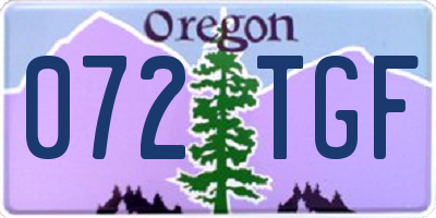 OR license plate 072TGF
