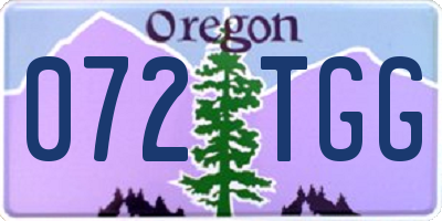OR license plate 072TGG