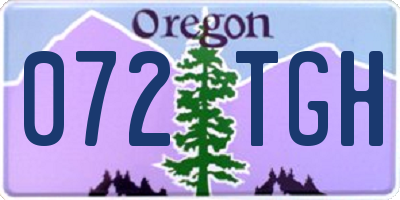 OR license plate 072TGH