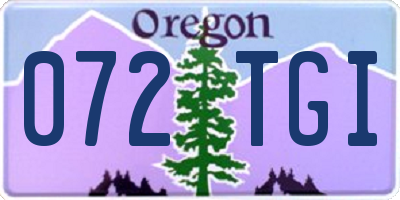 OR license plate 072TGI