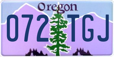 OR license plate 072TGJ