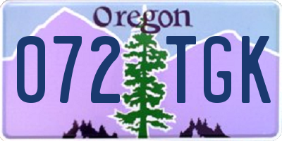 OR license plate 072TGK