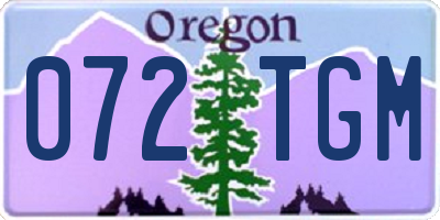 OR license plate 072TGM