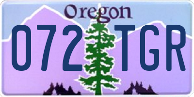 OR license plate 072TGR