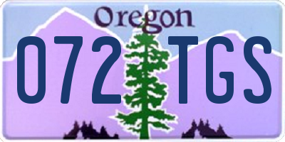 OR license plate 072TGS