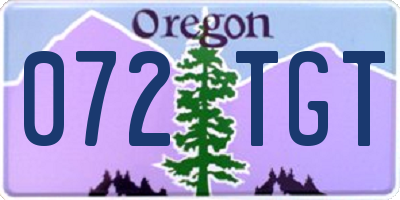 OR license plate 072TGT