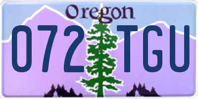 OR license plate 072TGU