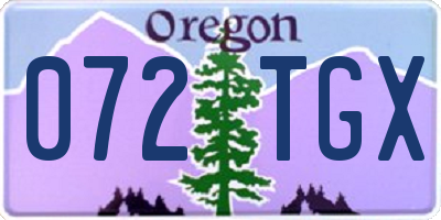 OR license plate 072TGX