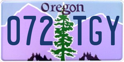 OR license plate 072TGY
