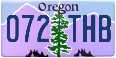 OR license plate 072THB