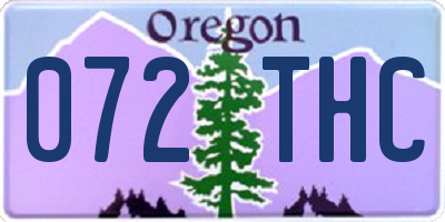 OR license plate 072THC