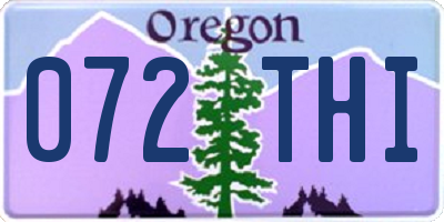 OR license plate 072THI