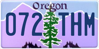 OR license plate 072THM