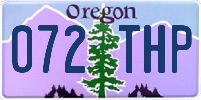 OR license plate 072THP