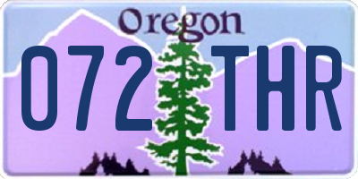 OR license plate 072THR