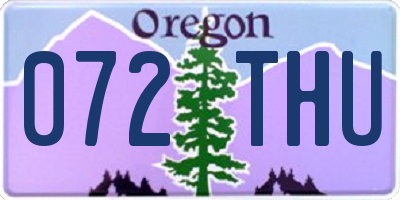 OR license plate 072THU