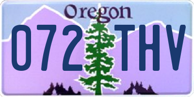 OR license plate 072THV