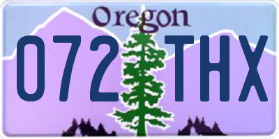 OR license plate 072THX