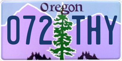 OR license plate 072THY