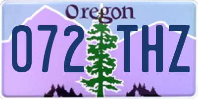 OR license plate 072THZ