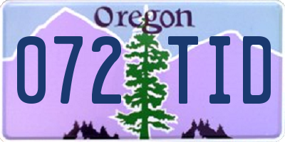 OR license plate 072TID