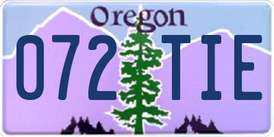 OR license plate 072TIE