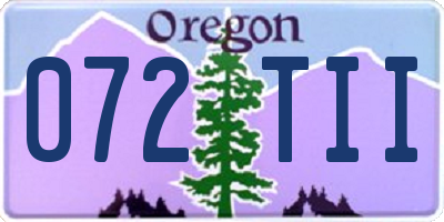 OR license plate 072TII