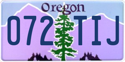 OR license plate 072TIJ