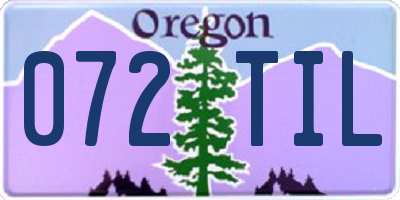 OR license plate 072TIL