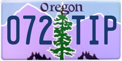 OR license plate 072TIP