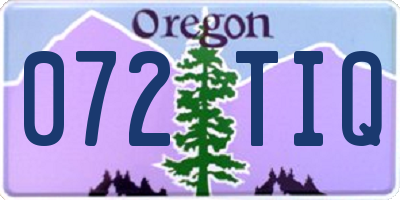 OR license plate 072TIQ
