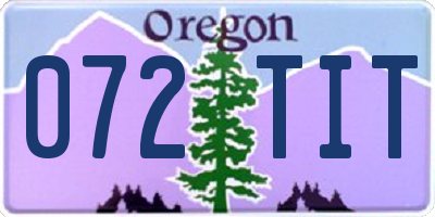 OR license plate 072TIT