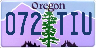 OR license plate 072TIU
