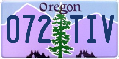 OR license plate 072TIV