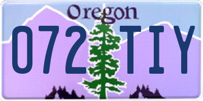 OR license plate 072TIY