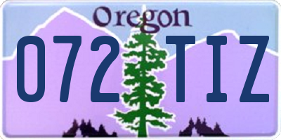 OR license plate 072TIZ