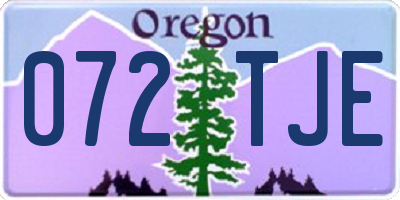 OR license plate 072TJE